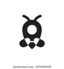 bee mark logo design icon