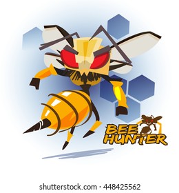 Bee mascot. character design - vector illustration 