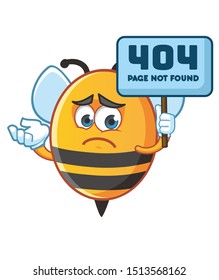 bee mascot character vector design with 404 banner