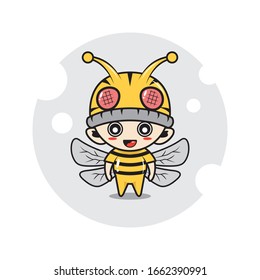 Bienenmaskottzeichen süße Illustrationstätigkeit 