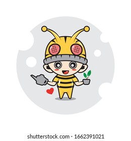 Bee mascot characters cute illustration activity 