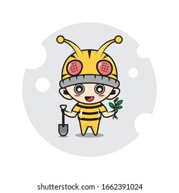 Bee mascot characters cute illustration activity 