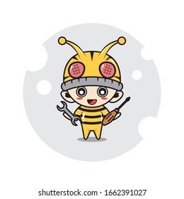 Bee mascot characters cute illustration activity 