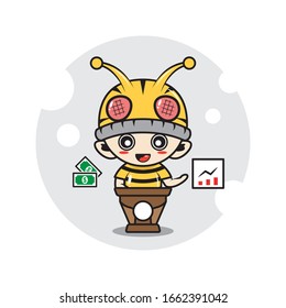 Bee mascot characters cute illustration activity 