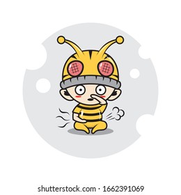 Bee mascot characters cute illustration activity 
