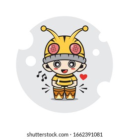 Bee mascot characters cute illustration activity 