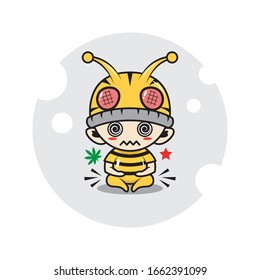 Bienenmaskottzeichen süße Illustrationstätigkeit 