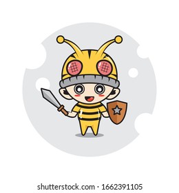 Bee mascot characters cute illustration activity 