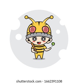 Bee mascot characters cute illustration activity 
