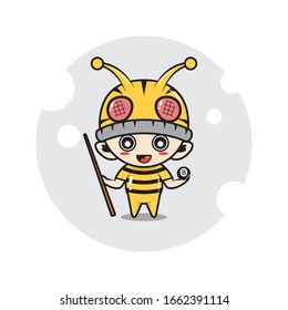 Bee mascot characters cute illustration activity 