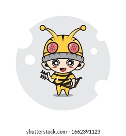 Bee mascot characters cute illustration activity 