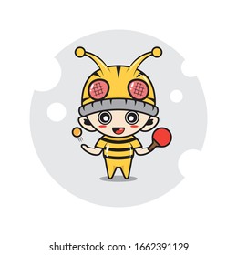 Bee mascot characters cute illustration activity 