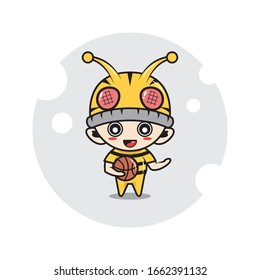 Bee mascot characters cute illustration activity 
