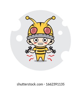 Bee mascot characters cute illustration activity 