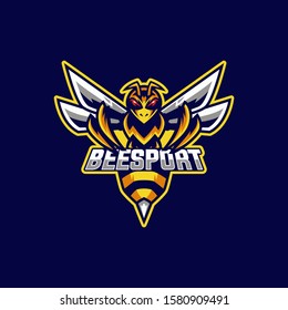 bee mascot and gaming logo modern style
