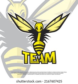 Bee Mascot Letter I Logo Design Template, Wasp Icon Vector, Buzz Logo, Sting Icon, Bee Logo Gamer