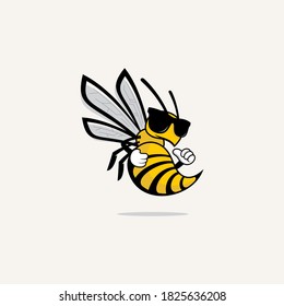 Bee Mascot Logo Design Vector