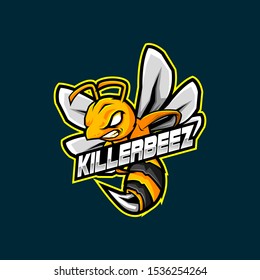 Bee Mascot Logo for Gaming, Stream Channel or Community