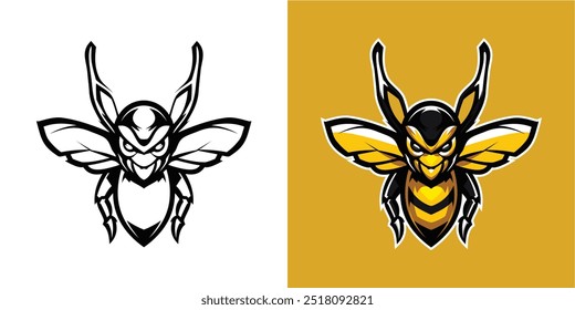 logotipo do mascote da abelha, ilustração vetorial