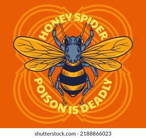 bee mascot poster vector illustration cartoon style