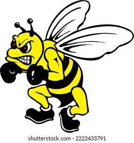 Bee Mascot Vector Cartoon Illustration