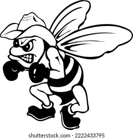 Bee Mascot Vector Cartoon Illustration