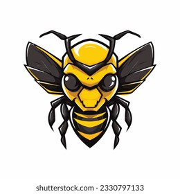 Bee Mascot Vector Illustration isolated on background, Modern Bee Logo design, Honey Bee Vector design Template