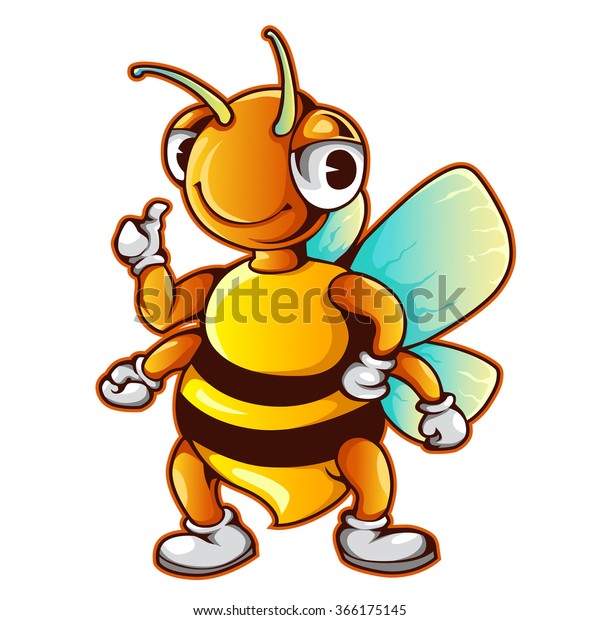 Bee Mascot Vector Logo Stock Vector (Royalty Free) 366175145
