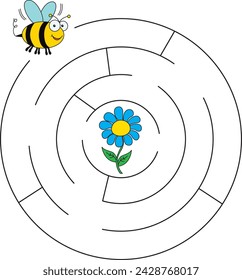 Bee maze for kids vector svg