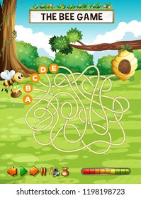 Ilustración de la plantilla de juego del rompecabezas de máze