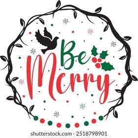 Bee Merry Christmas Vector Design