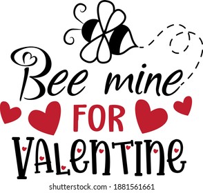 Bee mine For Valentine heart vector