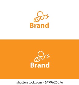 bee minimalist FLAT brand logo VECTOR