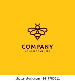 Bee Minimalist line art Logo Design Inspiration