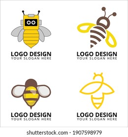 Bee Minimalist Logo Design Collection