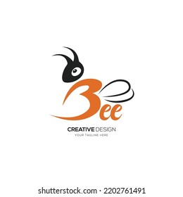 Bee Modern Shape Creative Logo Design