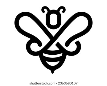 BEE MONOLINE SIMPLY ICON LOGO DESIGN