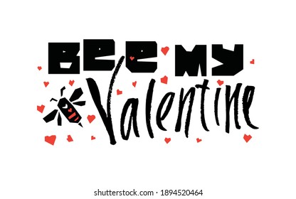 Bee My Valentine Vektorgrafik-Joke-Felle zum Schreiben von Buchstaben für Druckkarten