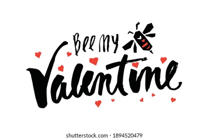 Bee My Valentine Vektorgrafik-Joke-Felle zum Schreiben von Buchstaben für Druckkarten