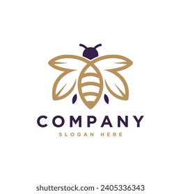 Bienen- und Naturlogo-Symbol und Vektorgrafik