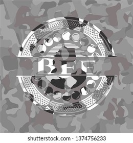 Bee on grey camouflage texture