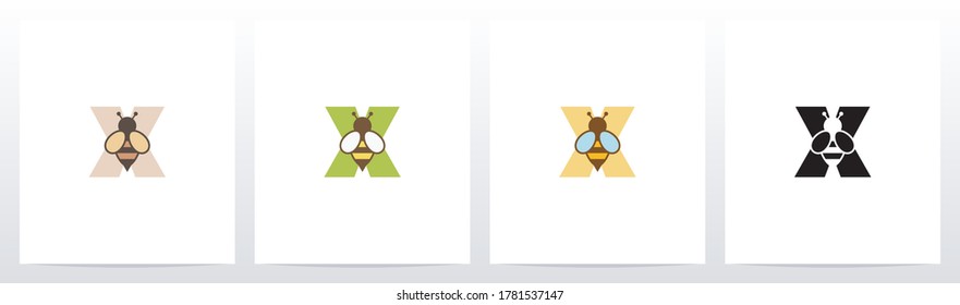 Bee On Letter Logo Design X