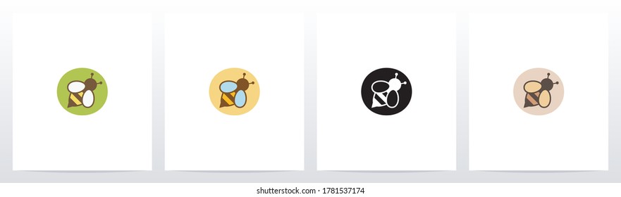 Bee On Letter Logo Design O