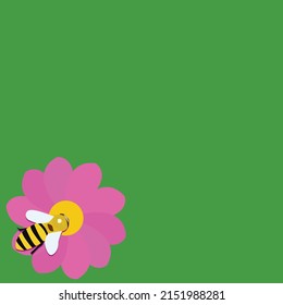 bee on lilac flower in green background