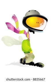 Bee on snowboard