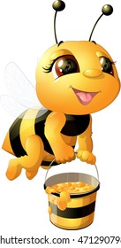 bee on a white background