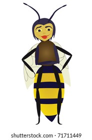 Bee on a white background, EPS.8 file illustration.