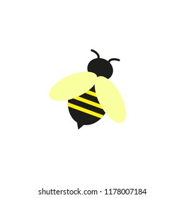 Bee of the online icon of honeybee on the white background