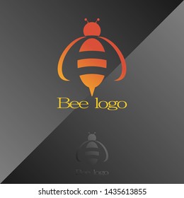 Bee orange gradient logo vector design