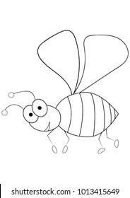 Bee Outline Coloring Stock Vector (Royalty Free) 1013415649 | Shutterstock